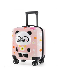 Troler roz, tip valiza, copii, pentru bagaje, model ursulet, functie de blocare prin cifru, JollyMag, WP08 2