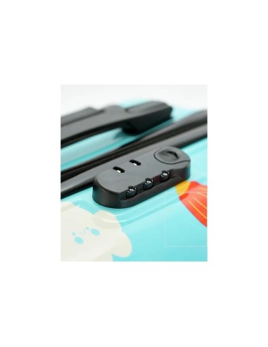 Troler roz, tip valiza, copii, pentru bagaje, model ursulet, functie de blocare prin cifru, JollyMag, WP08