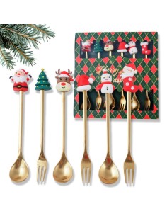 Set tacamuri pentru Craciun, 6 tacamuri, figurine cu tematica magica de Craciun, JollyMag, LYZ6 2