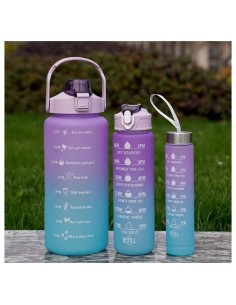 Set 3 sticle de apa, 3 în 1, model modern cu scala temporala, JollyMag, BD07WZ1 2