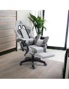 Scaun de gaming gri, cu suport picioare si perna de masaj, max 150 kg, 61x116-123 cm, JollyMag, KO23SZ 2