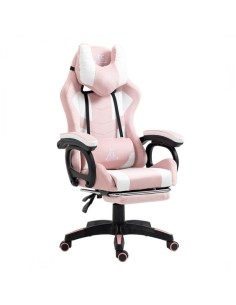 Scaun de gaming roz, cu suport picioare si perna de masaj, max 150 kg, 61x116-123 cm, JollyMag, KO23R