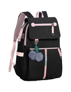 Rucsac negru cu roz, universal, pentru sport si scoala, iesire USB, JollyMag, PL158 2