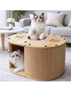 Loc de joaca pentru pisici, culcus de zgariat si jucat, JollyMag, KOT31, 57x39,5x25 cm