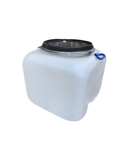 Bidon Sterk 100 litri, patrat cu cerc metalic, Plastic 50x50x50 cm